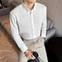 Long-Sleeve Button-Up Plain Shirt
