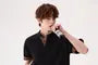 Elbow-Sleeve Stand Collar Plaid Panel T-Shirt