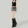 High Waist Washed Denim Shorts