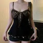 V-Neck Leopard Print Ruffled-Trim Slim-Fit Cami Top