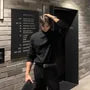 Long-Sleeve Mock Neck Plain T-Shirt