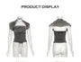 Cap-Sleeve Furry Crop Corset Top