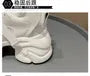 Platform Buckled Lace-Up Mesh Sneakers