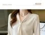 Long-Sleeve Scarf Collar Plain Blouse