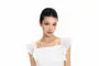 Sleeveless Square Neck Plain Embroidered Ruffle Top