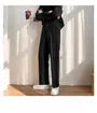 High Waist Plain Straight Leg Pants