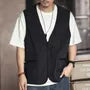 V-Neck Plain Zip Vest