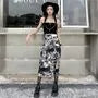 High Rise Tie Dye Chain Accent Slit Midi Pencil Skirt