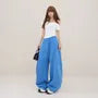 Elastic Waist Plain Baggy Sweatpants