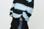 Crew Neck Striped Fluffy Sweater