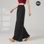 Elastic Waist Plain Dance Wide Leg Pants