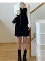 Puff-Sleeve Plain Knit Shrug