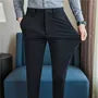Mid Rise Plain Cropped Slim Fit Dress Pants