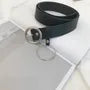 Faux Leather Round Buckle Belt