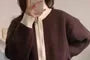 Unisex Two-Tone Zip-Up Cardigan