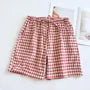 Couple Matching Drawstring Waist Plaid Lounge Shorts (Various Designs)