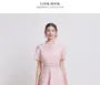 Short Sleeve Mock Neck Plain Crochet Lace Midi A-Line Dress