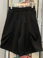Drawstring Waist Plain Sweat Shorts