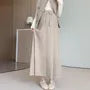Maternity Drawstring Waist Plain Maxi A-Line Skirt