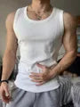 Round Neck Plain Ribbed Tank Top