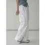 Elastic Waist Plain Tie Side Wide Leg Pants