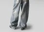 Mid Rise Washed Wide Leg Baggy Jeans