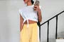 Drawstring Color Block Pocket Straight Cut Pants