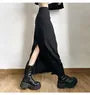 High Waist Plain Slit Maxi Pencil Skirt