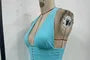 Halter Neck Deep Plunge Plain Grommet Open Back Crop Corset Top