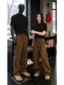 Mid Rise Plain Wide Leg Cargo Jeans