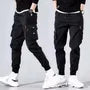 Drawstring Waist Plain Tapered Cargo Pants