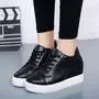 Platform Hidden Wedge Plain Lace Up Sneakers