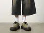 High Waist Washed Wide Leg Denim Shorts