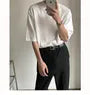Ribbed Short-Sleeve Loose T-Shirt