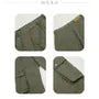 High Waist Washed Paneled Wide Leg Cargo Pants