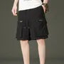 Drawstring Waist Plain Cargo Shorts