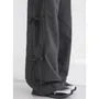 Elastic Waist Plain Tie Side Wide Leg Pants