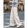 Mid Waist Plain Wide Leg Cargo Pants