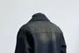 Collared Washed Zip-Up Denim Jacket