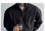 Stand Collar Plain Ribbed Half Zip Sweater