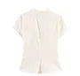 Stand Collar Polka Dot Slim Top