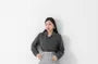 [L - 3XL] Camp Collar Plain Long-Sleeve Blouse