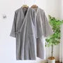 V-Neck Striped Sashed Kimono Robe