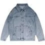 Collared Washed Denim Button Jacket