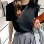 Short-Sleeve Round Neck Plain T-Shirt