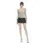 Low Rise Plaid Double-Breasted Mini Pencil Skirt