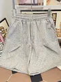 Drawstring Waist Plain Sweat Shorts