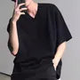 Short Sleeve V-Neck Plain Oversized T-Shirt