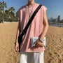 Sleeveless Crew Neck Plain T-Shirt