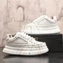 Hidden Wedge Mesh Panel Lace-Up Faux Leather Sneakers